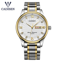 Cadisen 2012 Lovers Watch Luxury Brand Stainless Steel Display Date Waterproof Mens Quartz Watch Couple Watches